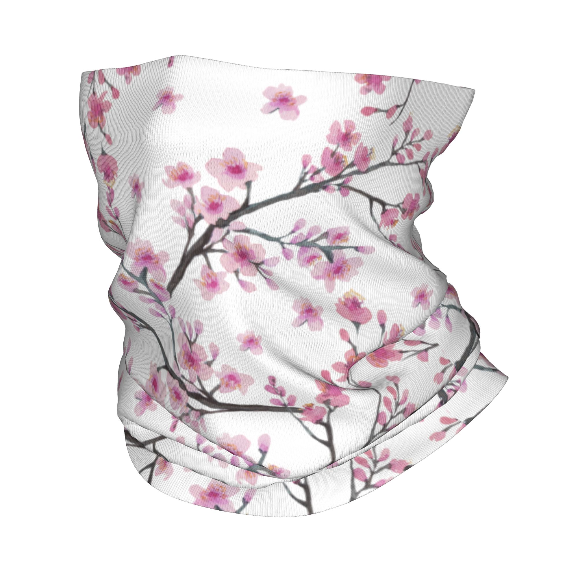Wool Balaclava Knit - Japan Sakura Kersenbloesems met een rode