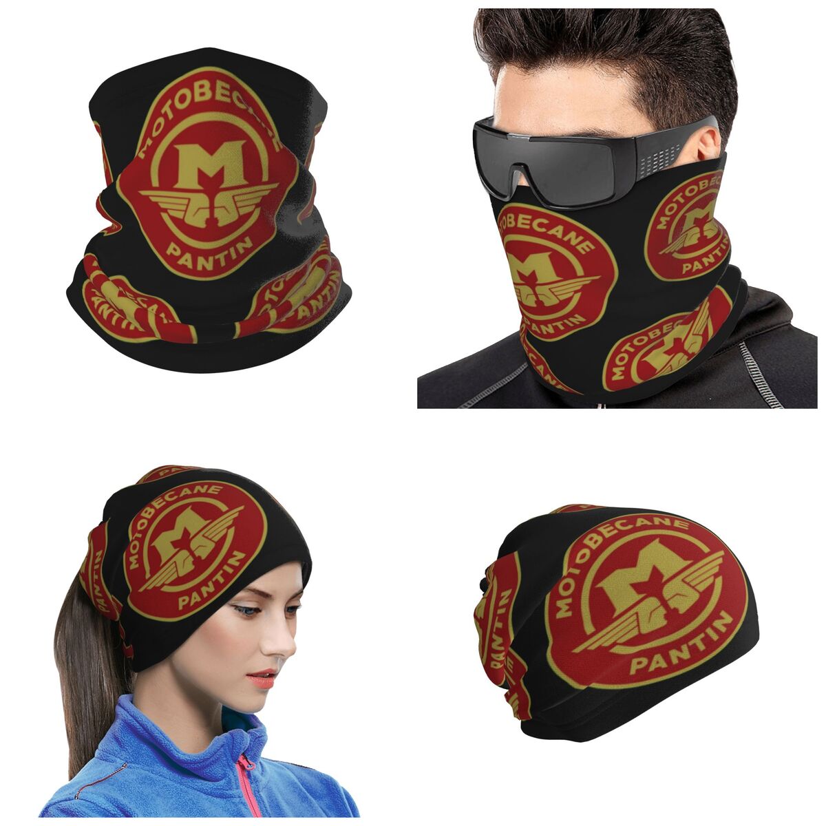 Wool Balaclava Knit - Motobecane Bandana Nekbeschermer Geprinte Wrap Sjaal