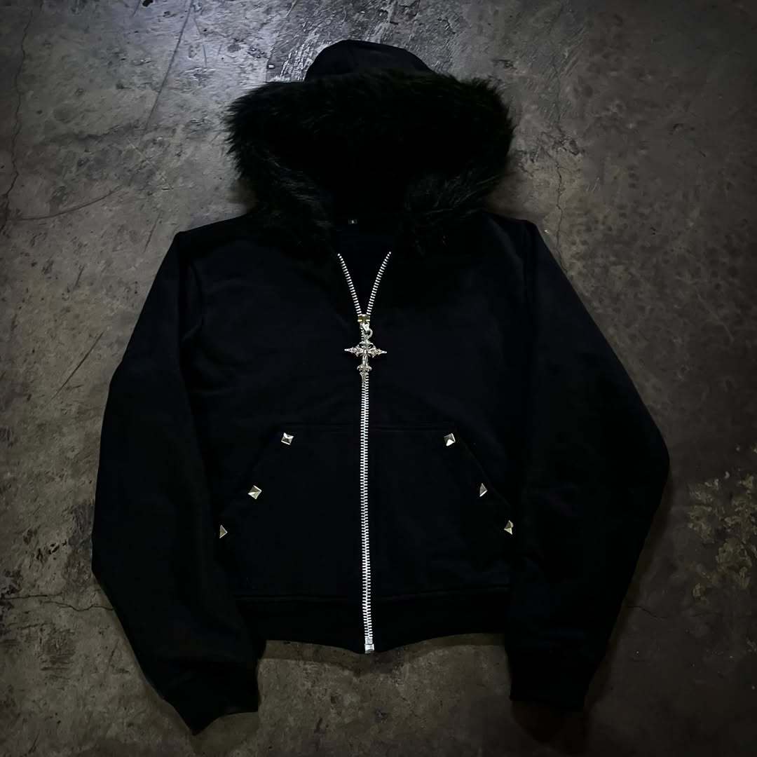 Y2K Gothic Zip-Up Hoodie met K - Winter Clothing Equipment recensie en prijs