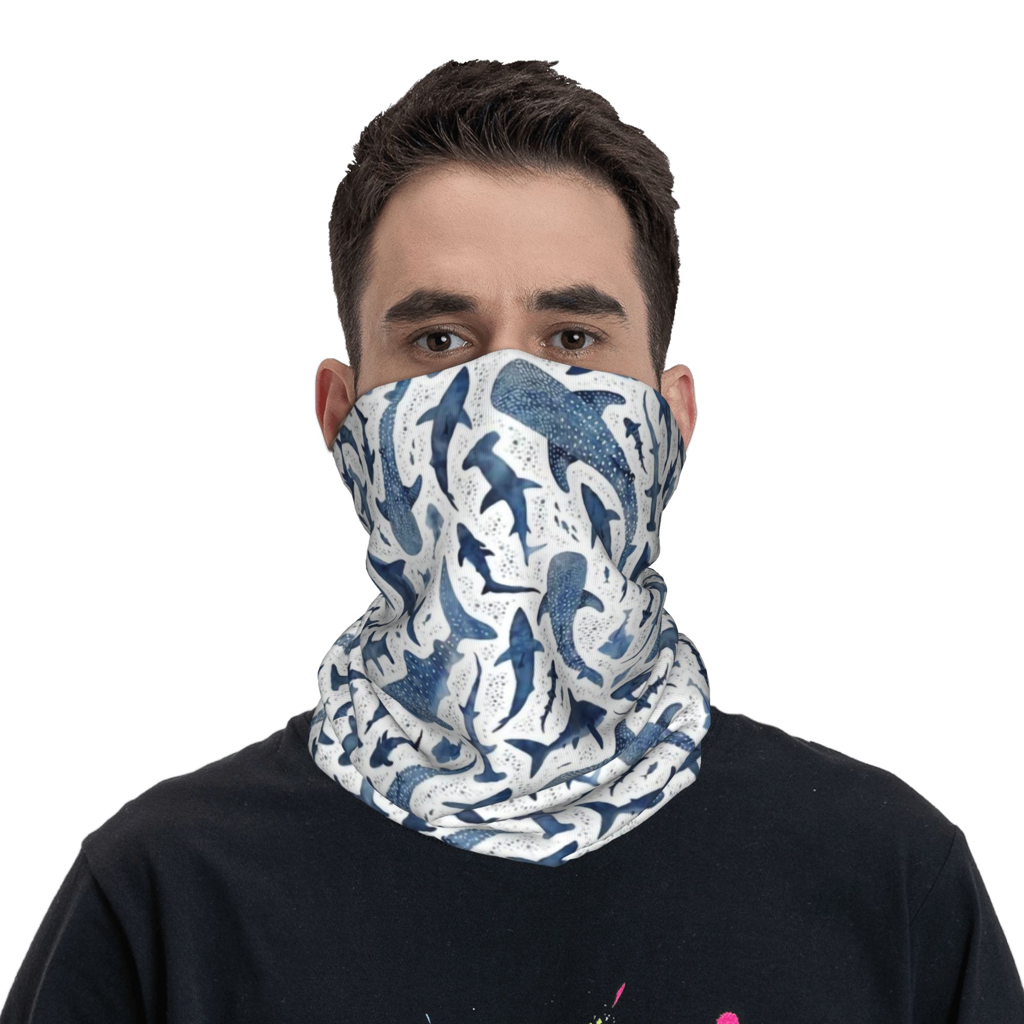 Aangepaste blauwe aquarel haai - Wool Balaclava Knit recensie en prijs